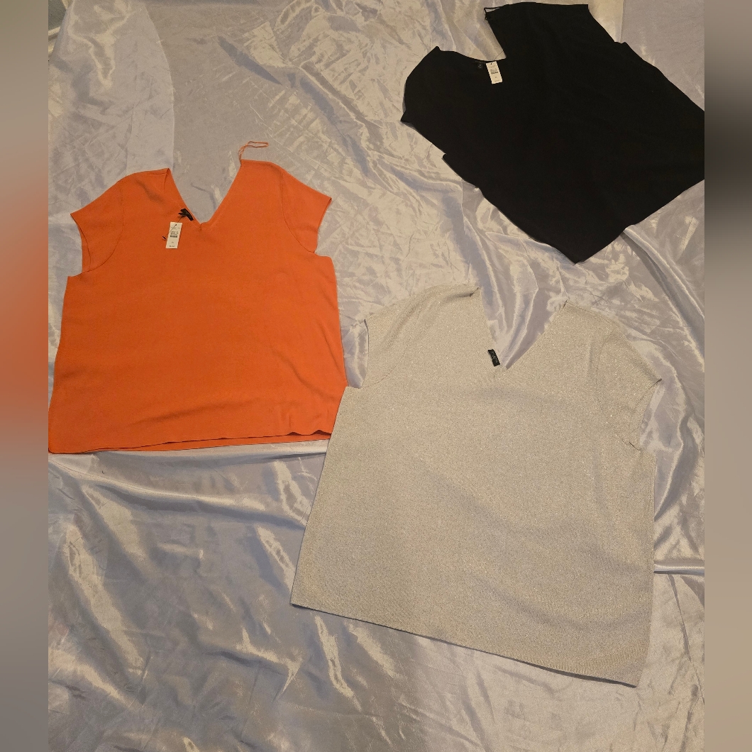 3 Talbot Sweater Vests Womens 3x Plus V Neck Pullover Knit Cotton Blend Nwt Read